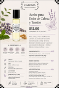 Aceite esencial para Dolor de cabeza y tensión.